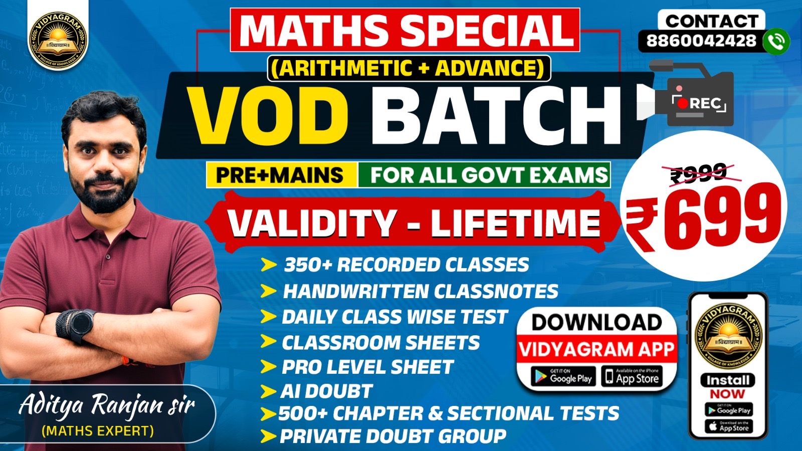Maths VOD Batch By Aditya Ranjan Sir || Arithmetic plus Advance ( Pre + Mains ) For All Govt Exams